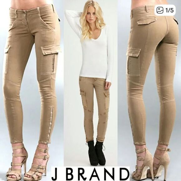 J Brand Pants - J Brand Houlihan Vintage Sahara Cargo Skinny Ankle Zip Pants Womens 28